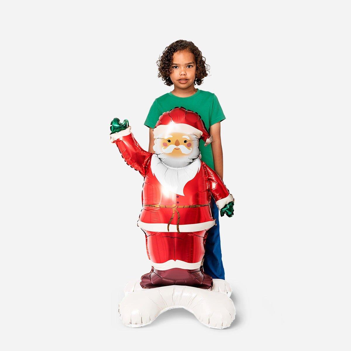Multicolour Standing Santa Foil Balloon - 92 Cm