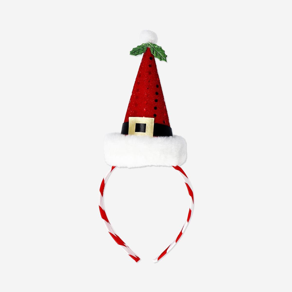 Red Small Santa Hat Hairband - For Adults