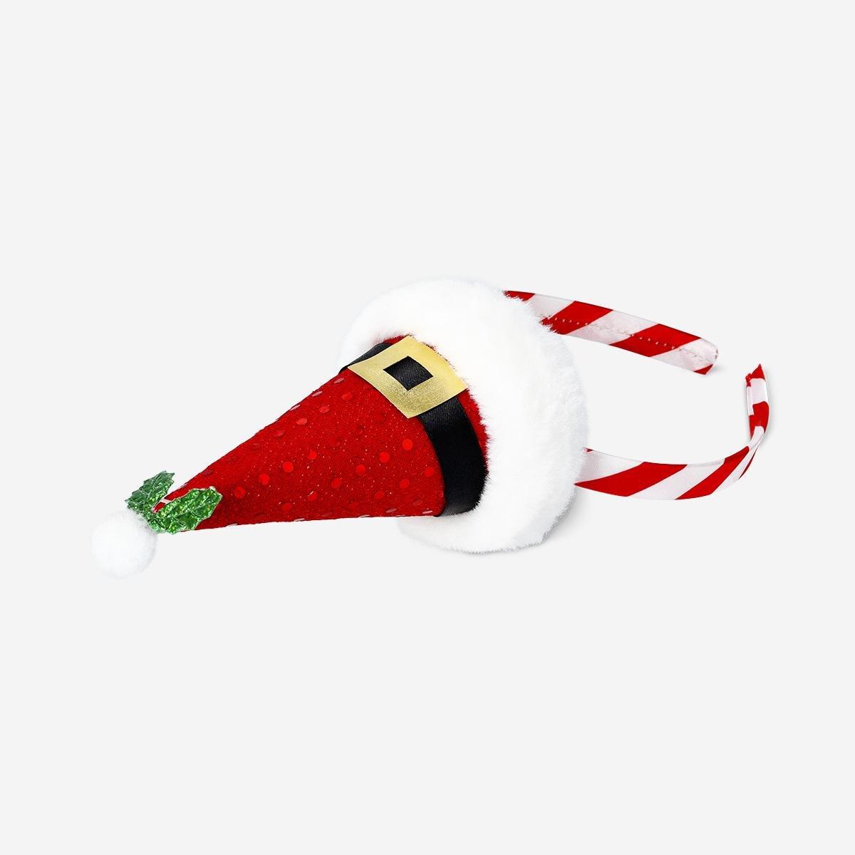 Red Small Santa Hat Hairband - For Adults