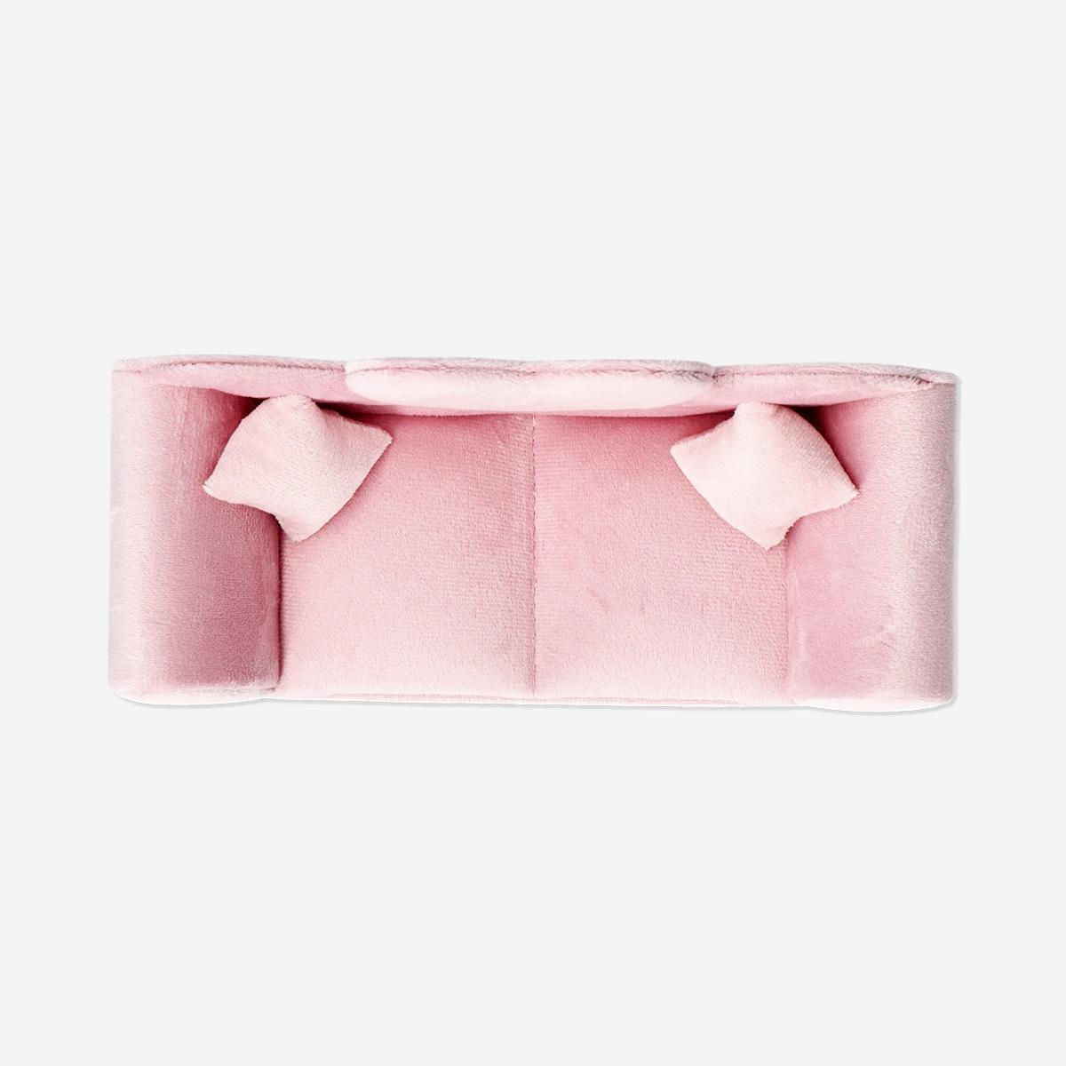 Pink Velvet Heart Sofa Jewellery Box