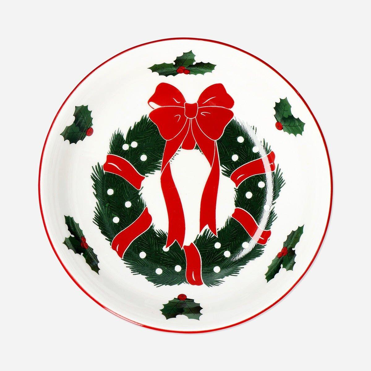 Multicolour Bowl With Christmas Print - 14 Cm