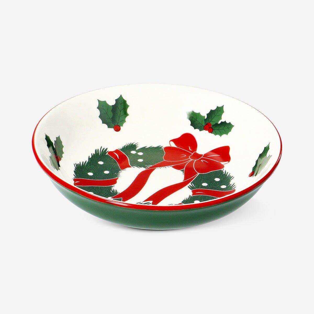 Multicolour Bowl With Christmas Print - 14 Cm