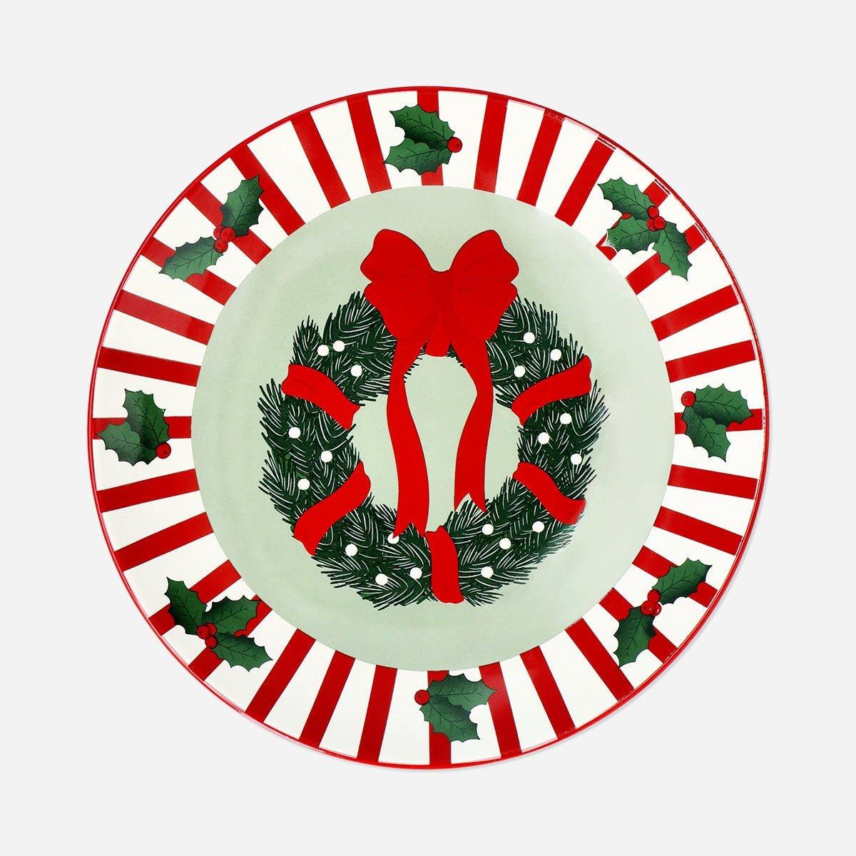 Multicolour Plate With Christmas Print - 20 Cm