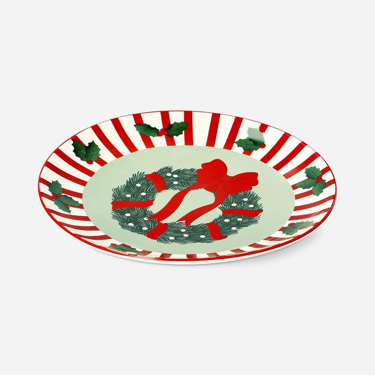Multicolour Plate With Christmas Print - 20 Cm