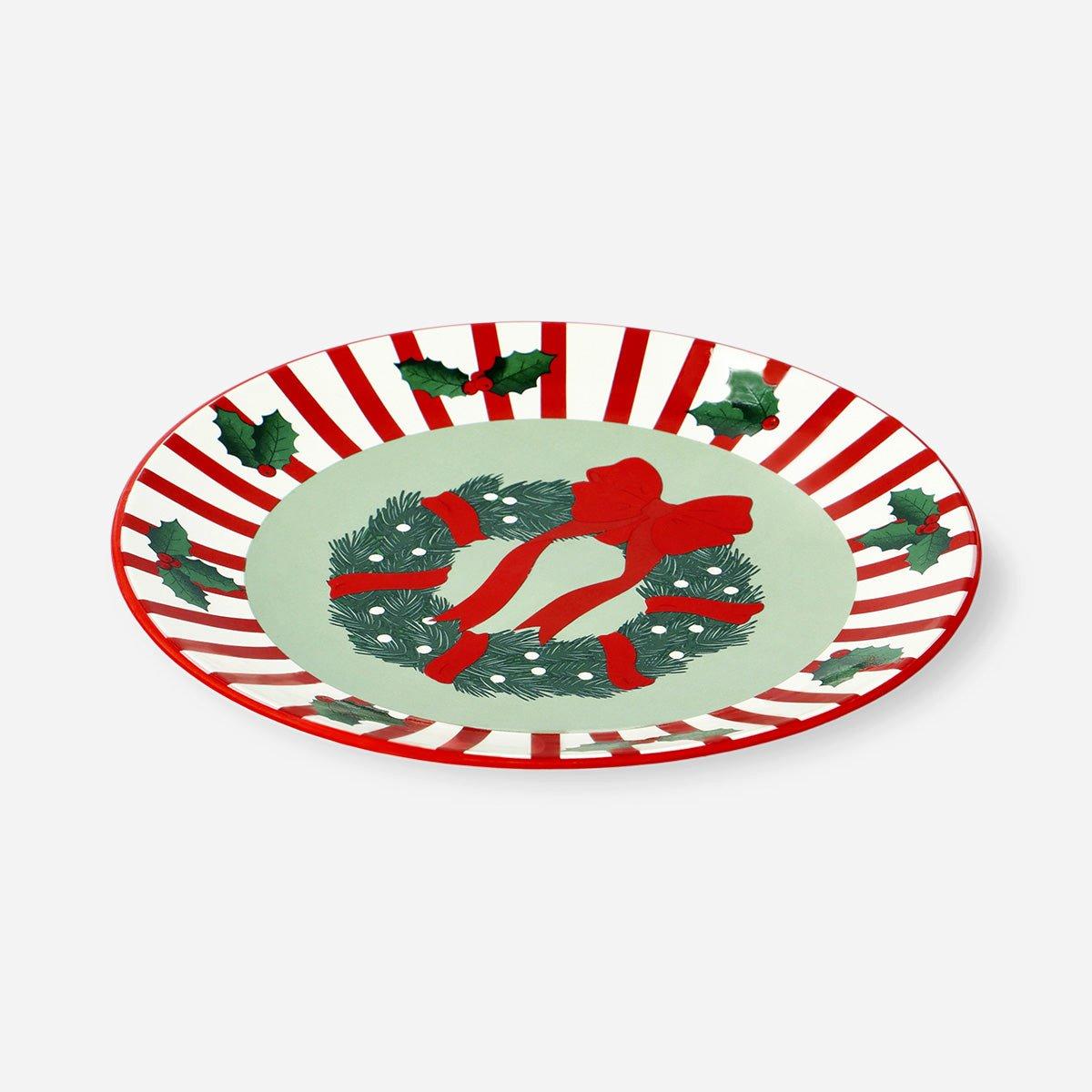 Multicolour Small Plate With Christmas Print - 16 Cm