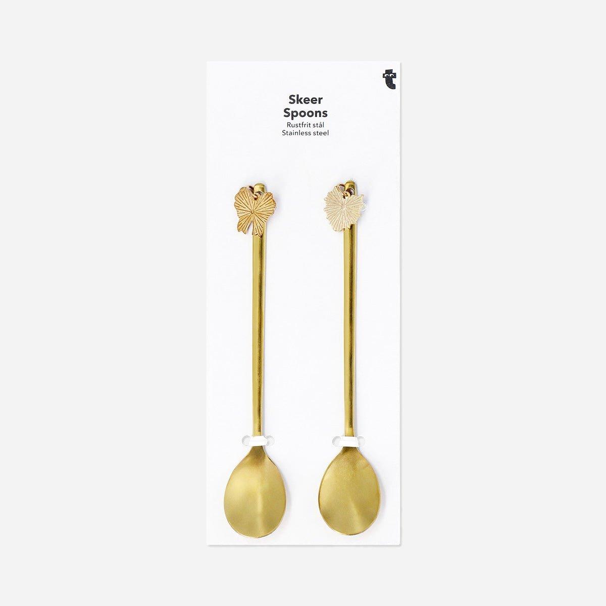 Gold Spoons With Christmas Toppers - 2 Pcs