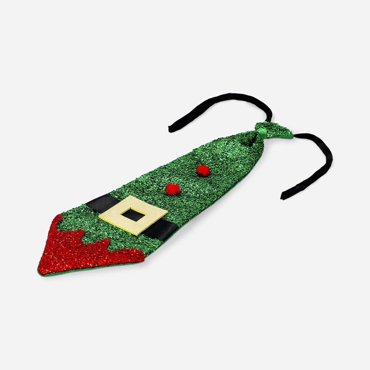 Multicolour Christmas Elf Tie - For Adults