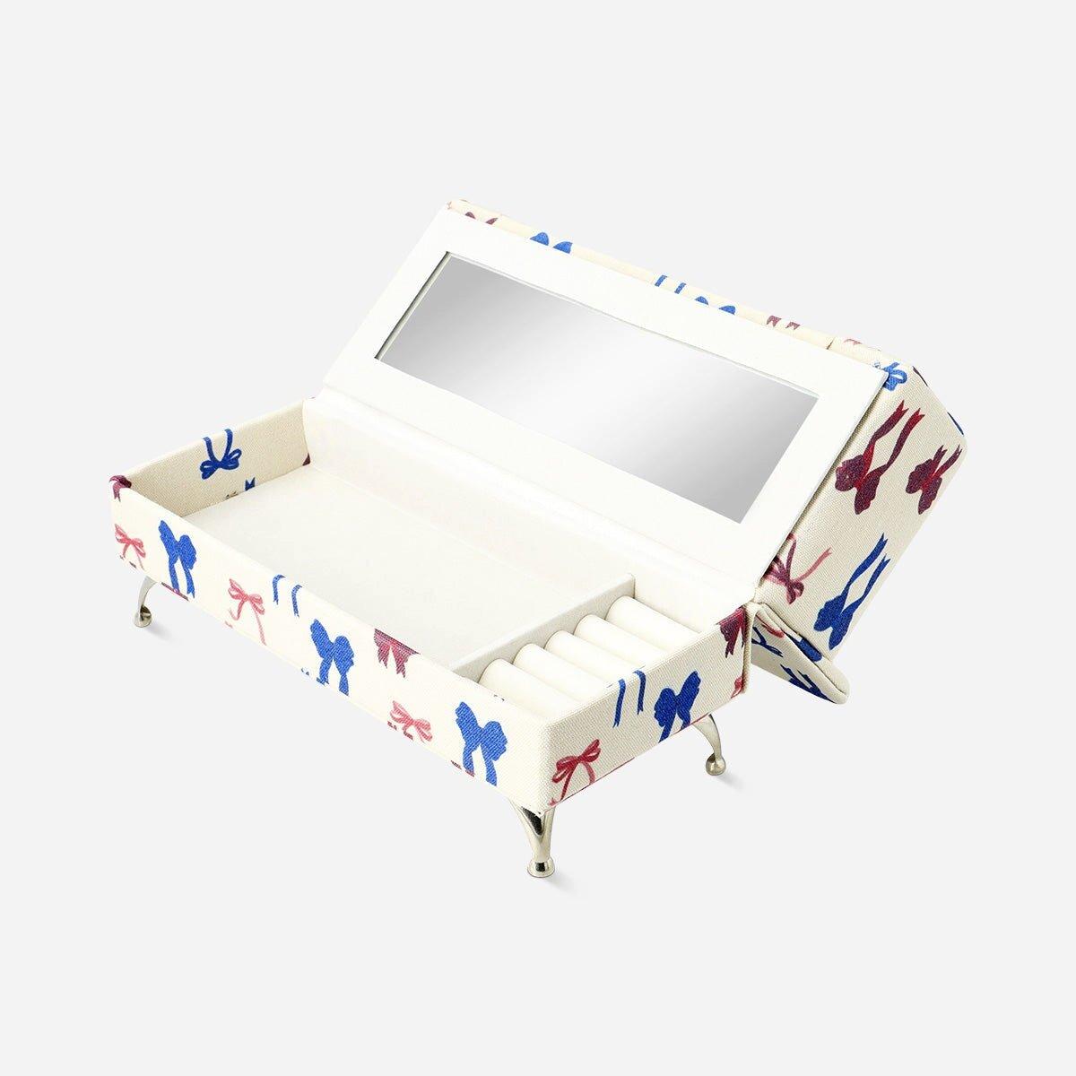 Multicolour Jewellery Storage Bench With Bows - 24 Cm