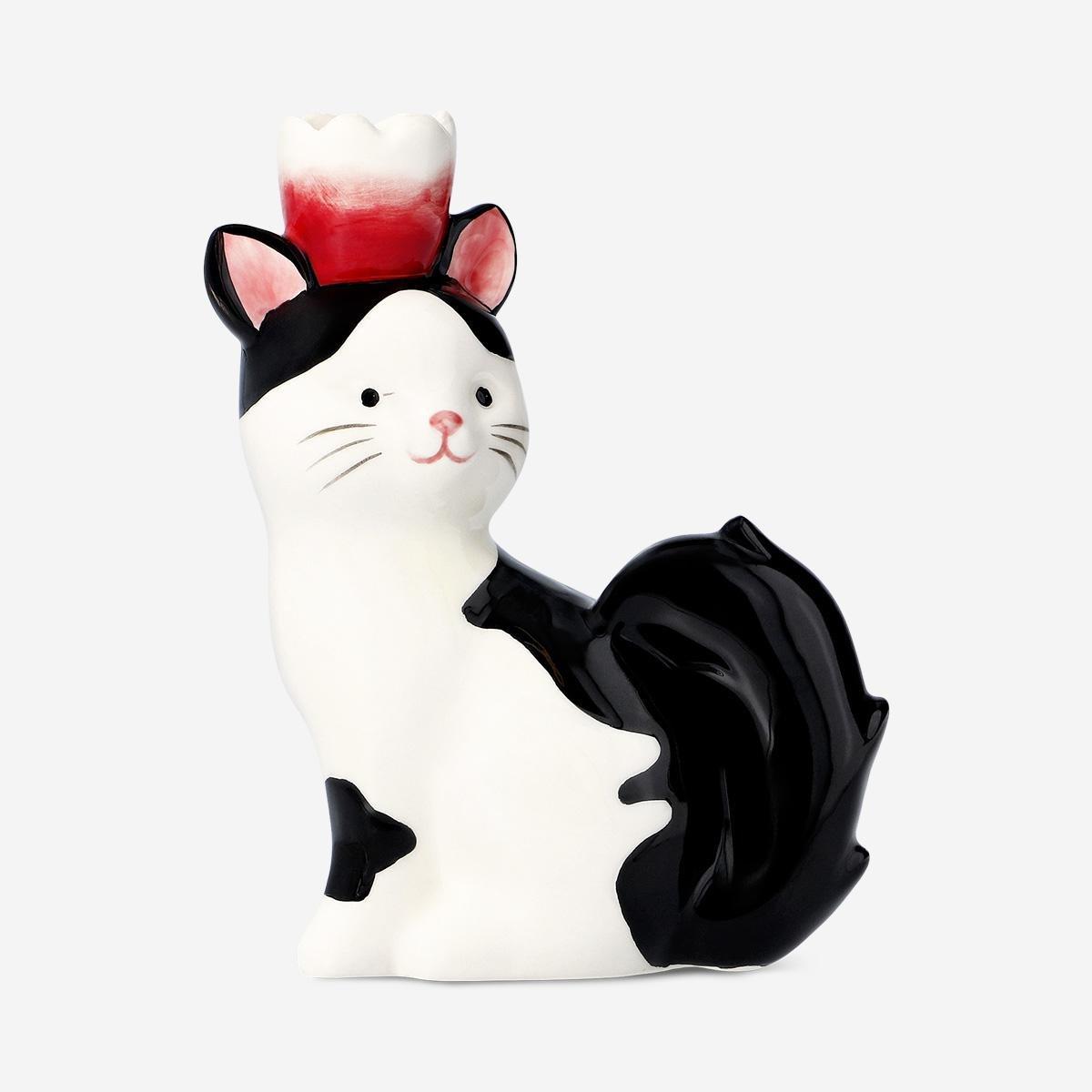 Multicolour Ceramic Cat Candleholder