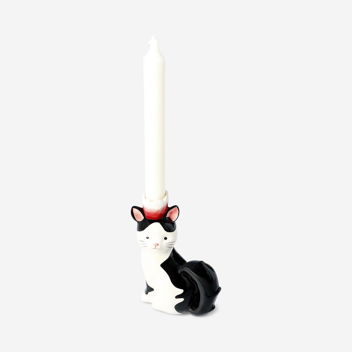 Multicolour Ceramic Cat Candleholder