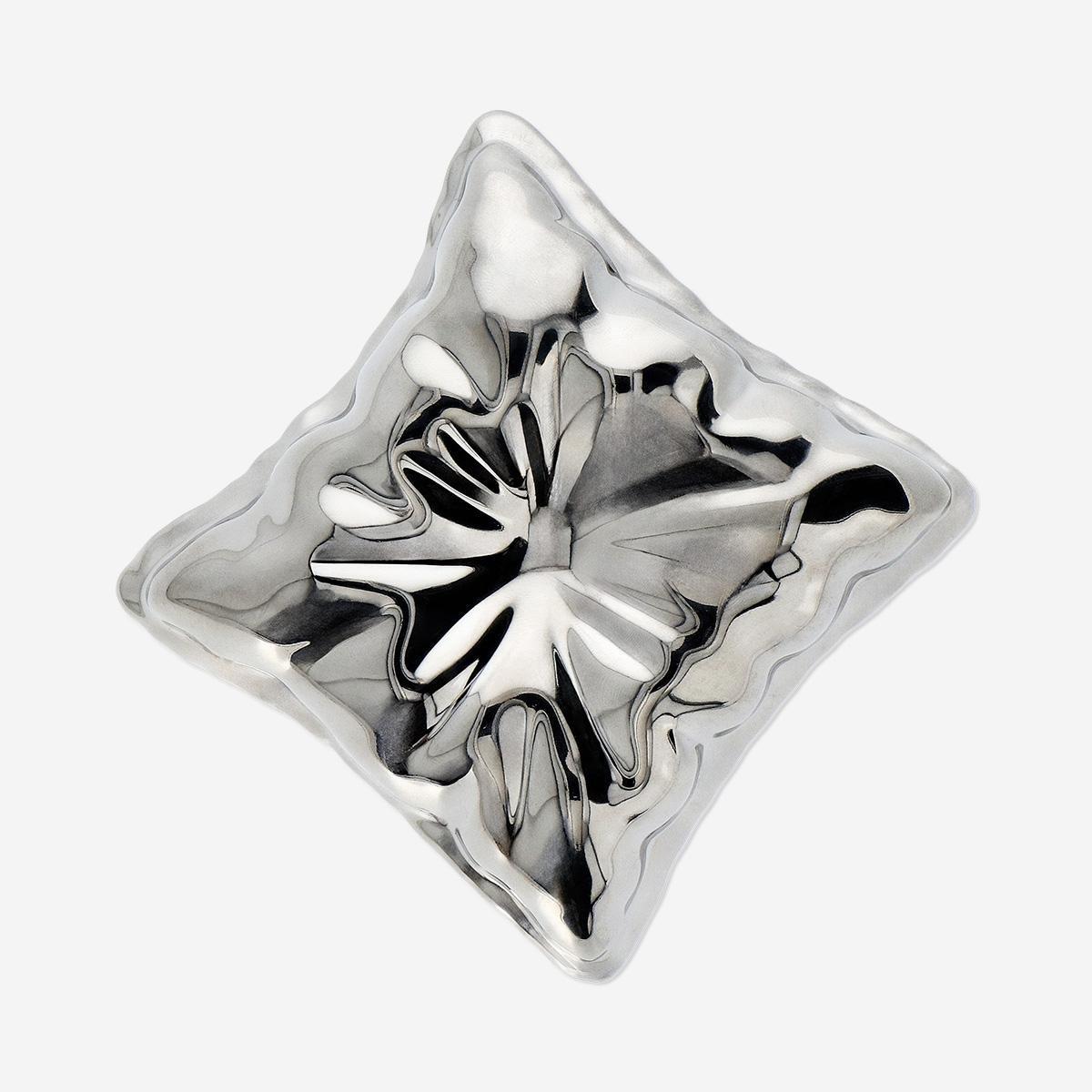 Silver Decorative Ceramic Silver Cushion Bowl