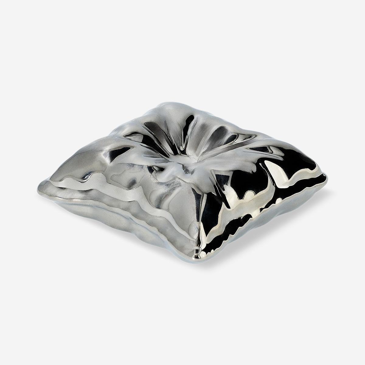 Silver Decorative Ceramic Silver Cushion Bowl