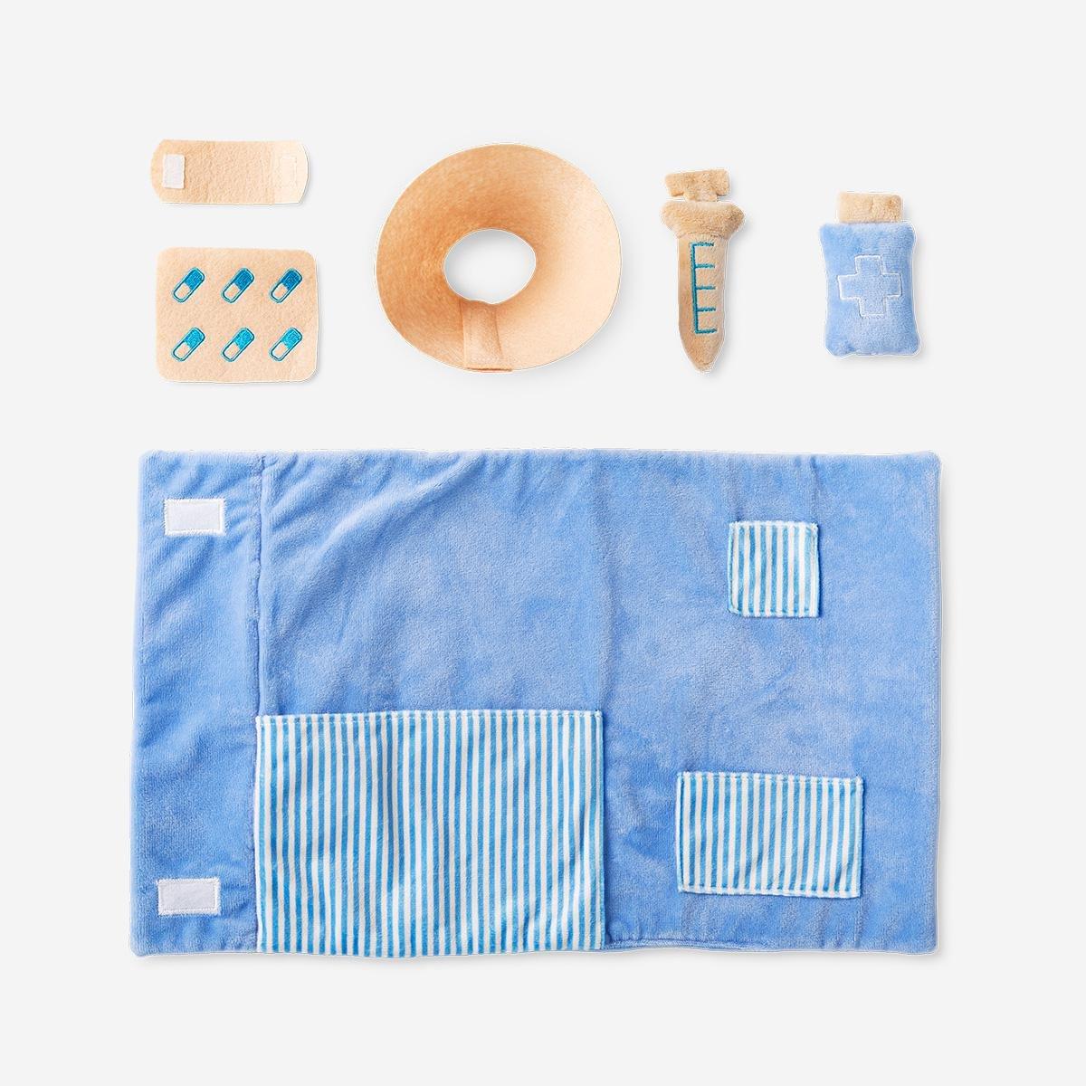 Blue Plush Play Vet Set