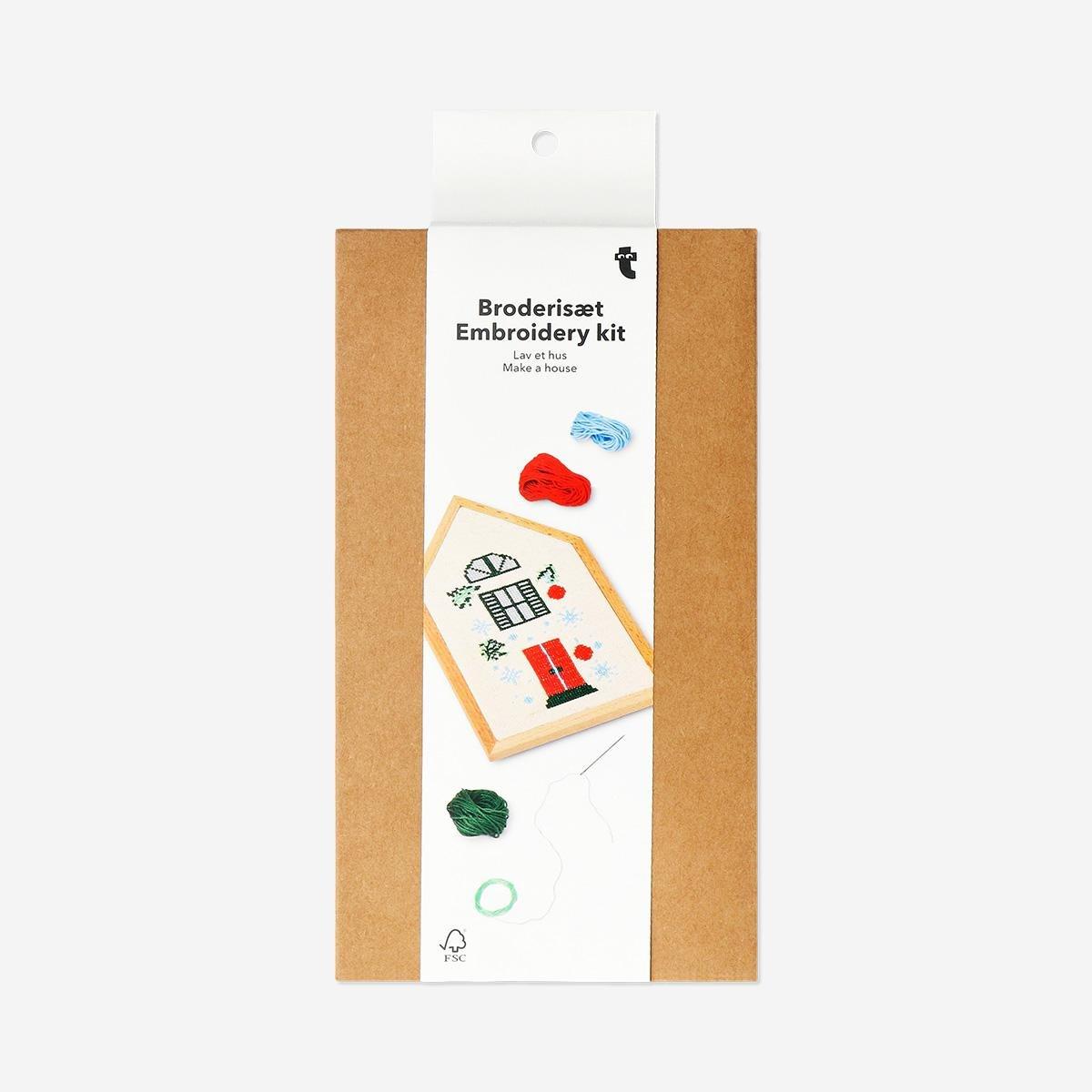 Multicolour Wooden House Embroidery Kit