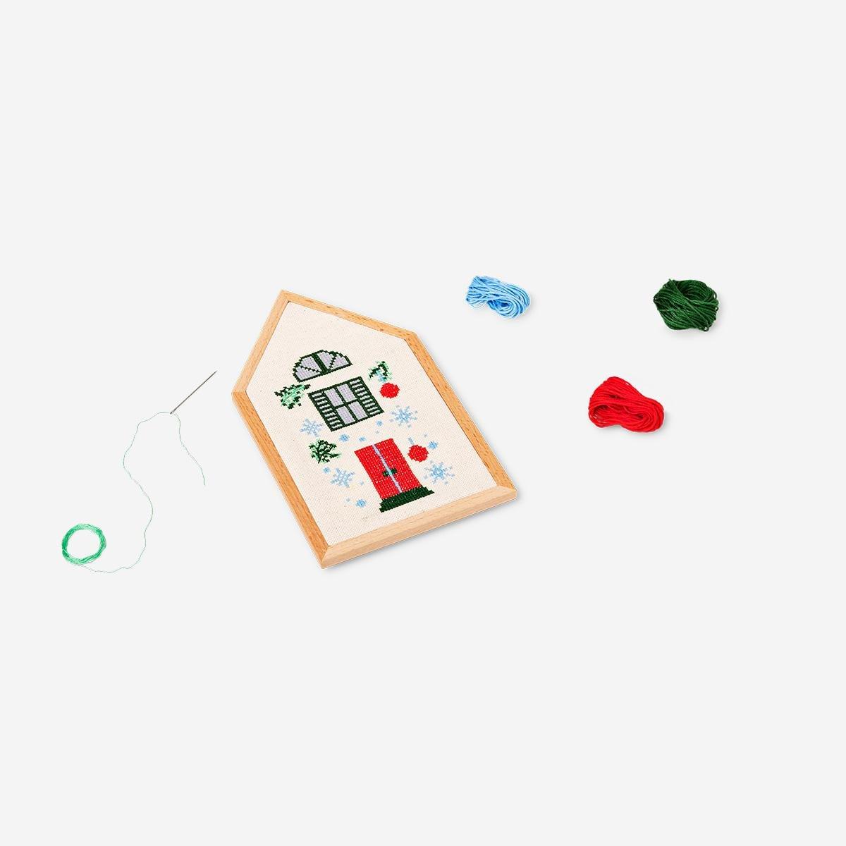Multicolour Wooden House Embroidery Kit