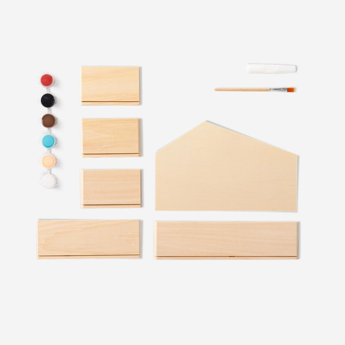 Multicolour Diy Wooden Nativity Scene With Paint