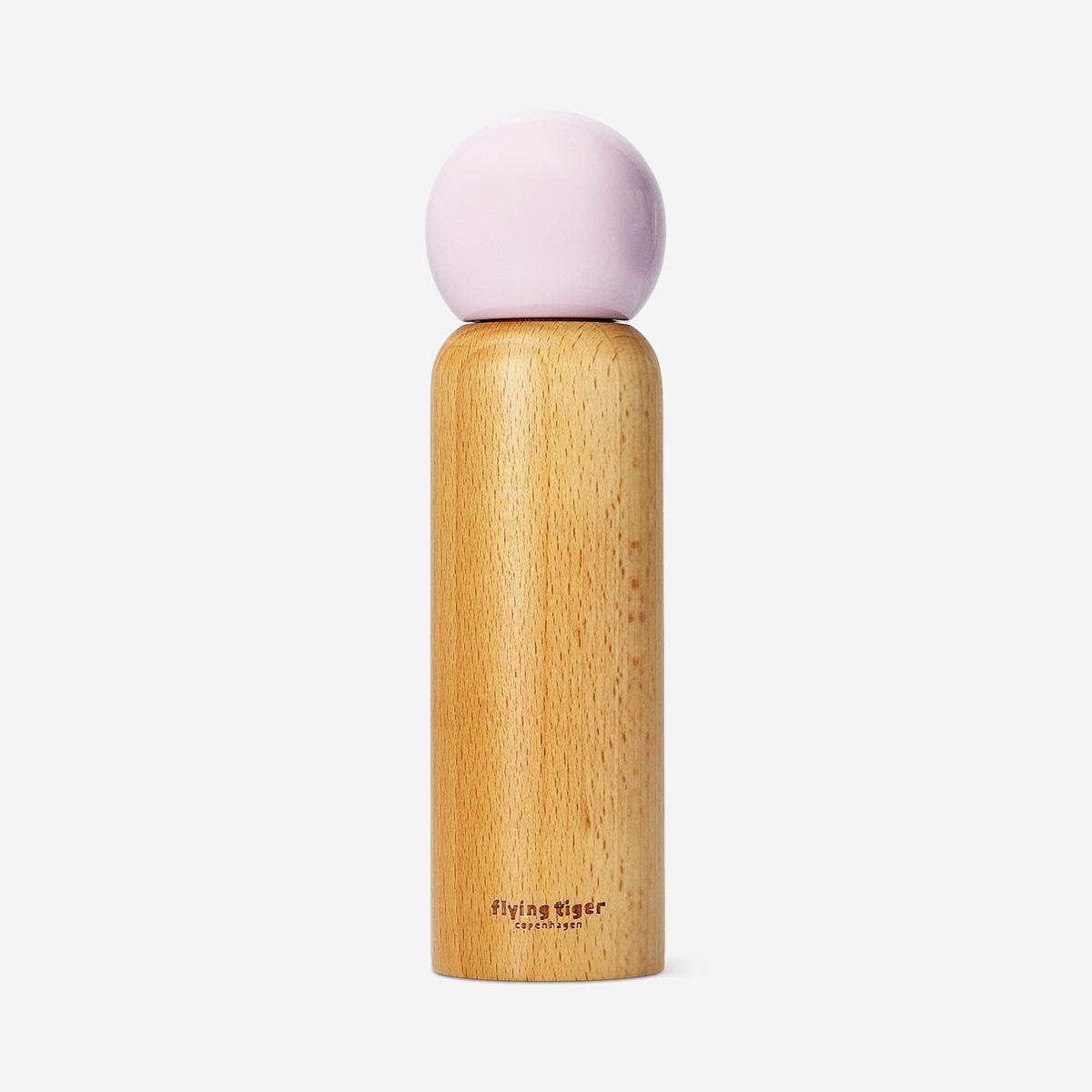 Multicolour Wooden Salt And Pepper Mill With Ceramic Top - 20 Cm