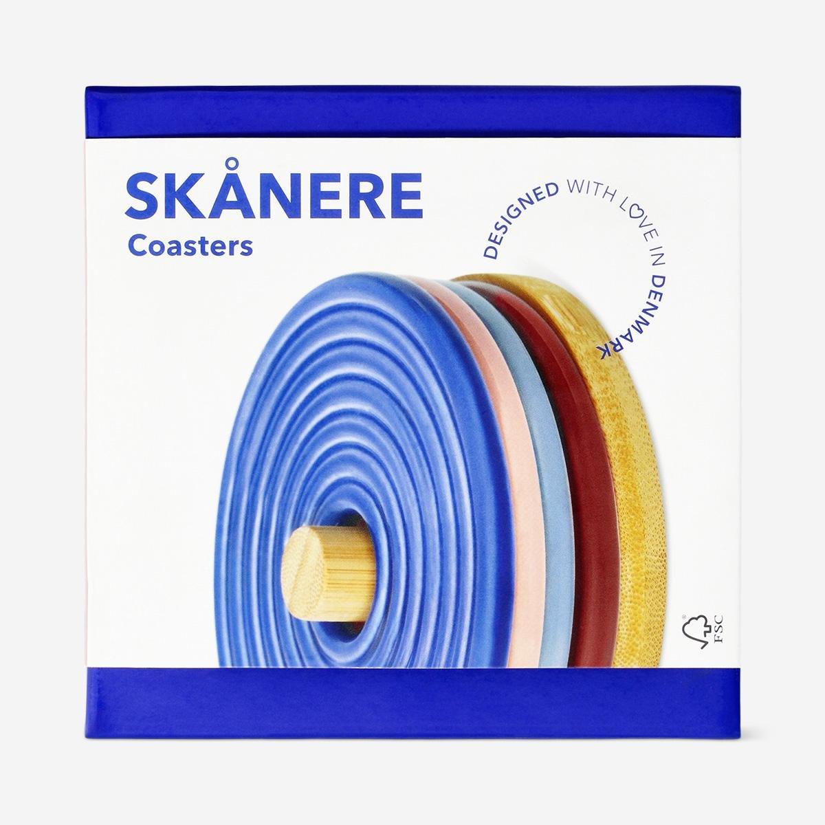 Multicolour Ceramic Coasters - 4 Pcs
