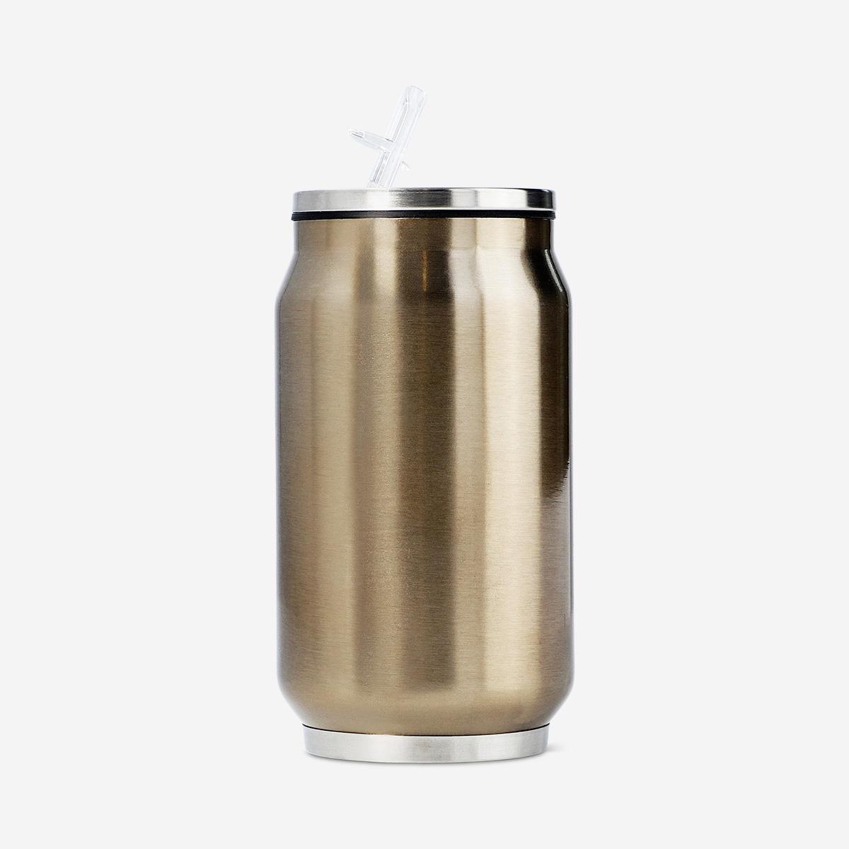 Gold Mug In The Shape Of A Jug With Straw - 280 Ml