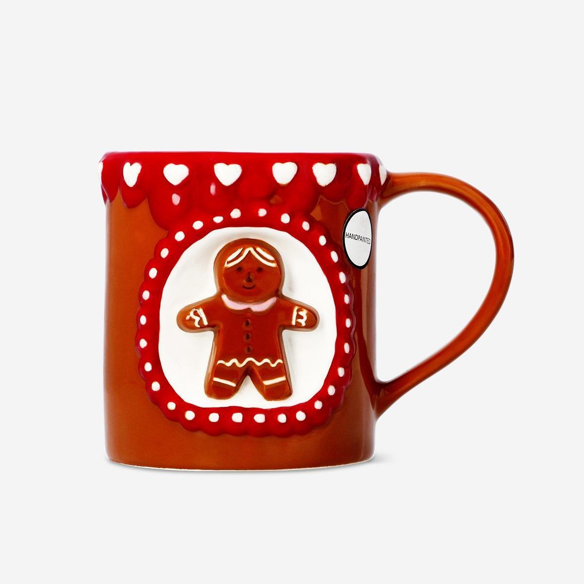 Brown Mug With 3D Gingerbread Man - 350 Ml