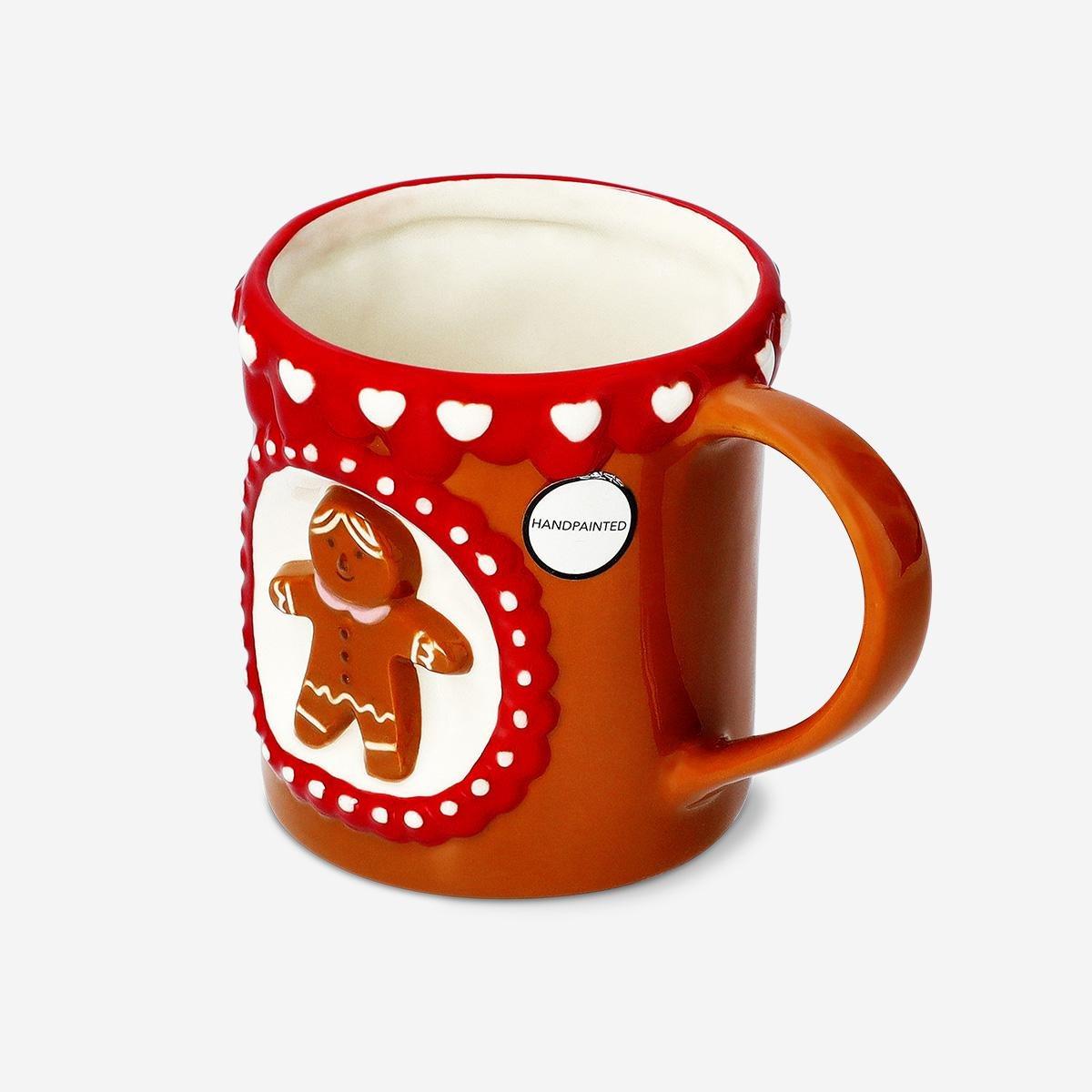 Brown Mug With 3D Gingerbread Man - 350 Ml