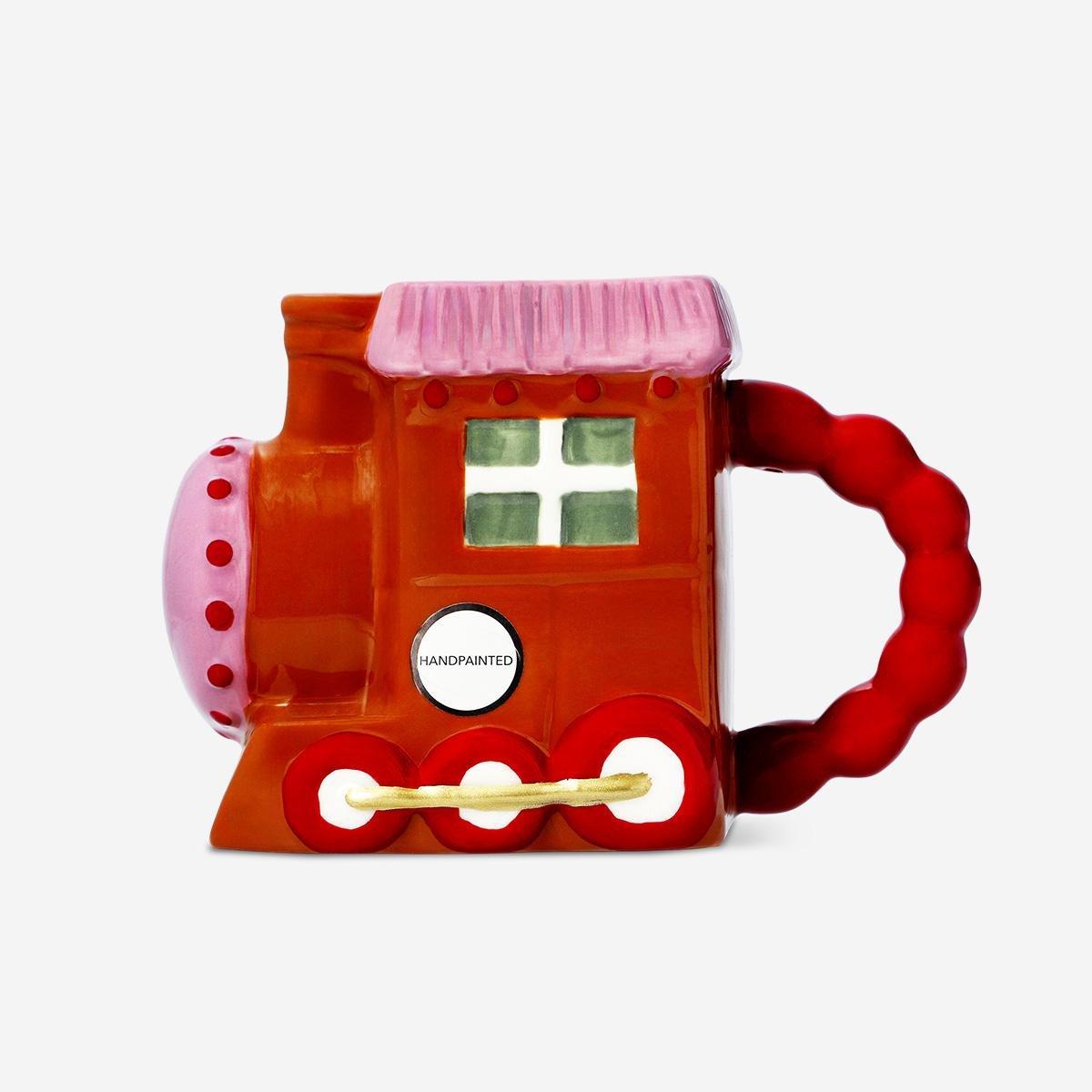 Brown Christmas Train Mug - 350 Ml