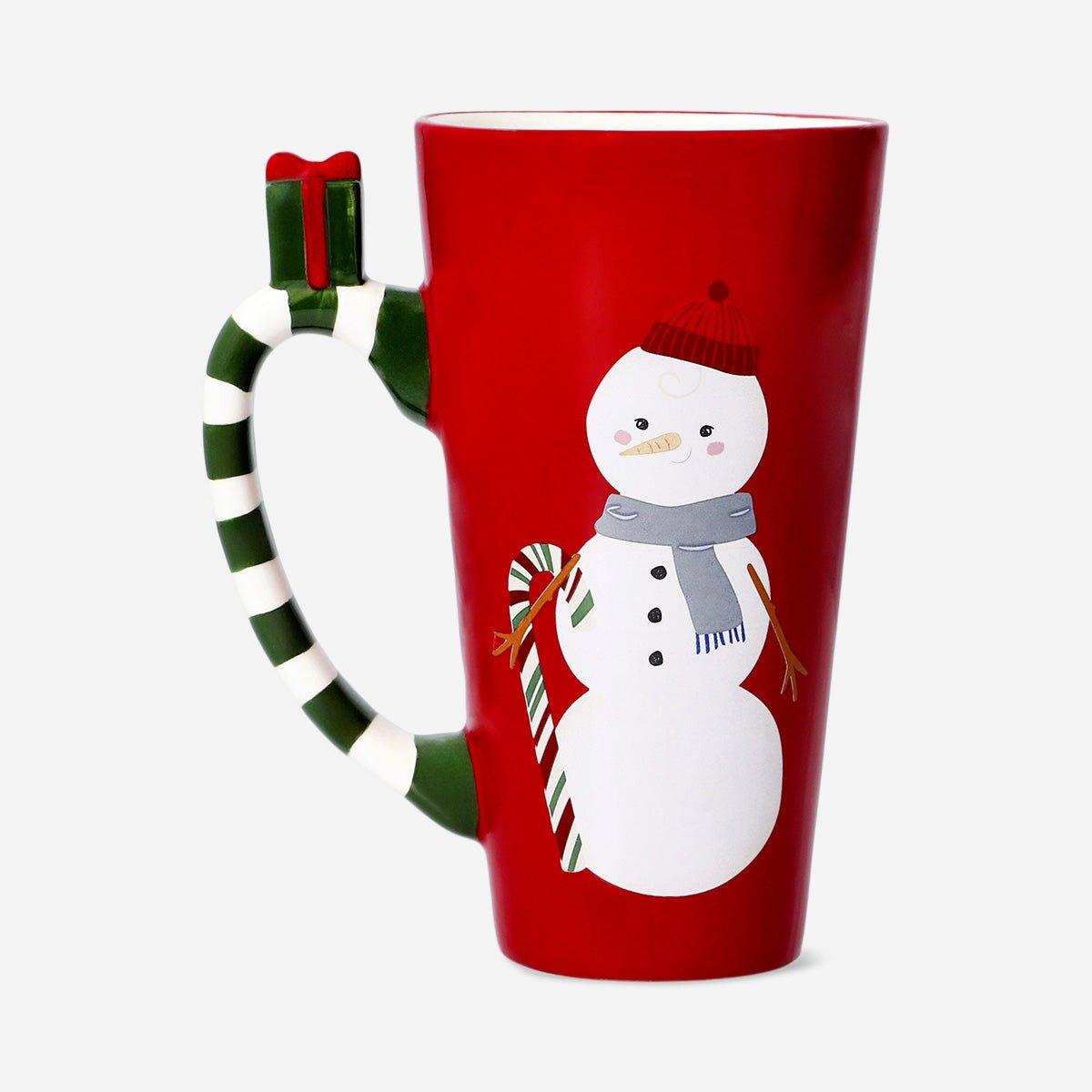 Multicolour Christmas Mug With Embossed Gift - 460 Ml