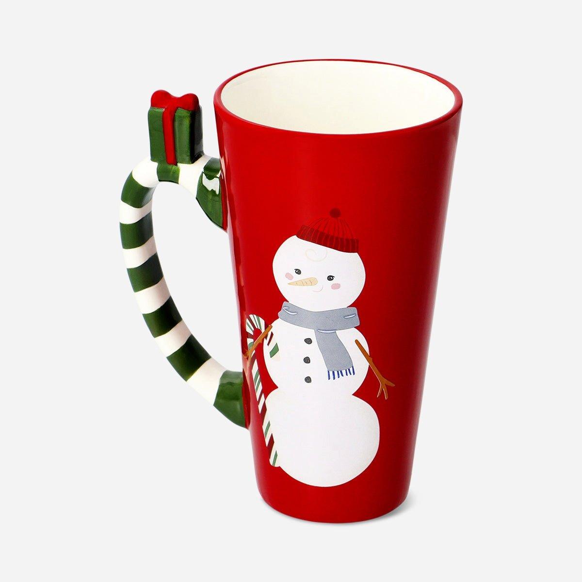 Multicolour Christmas Mug With Embossed Gift - 460 Ml