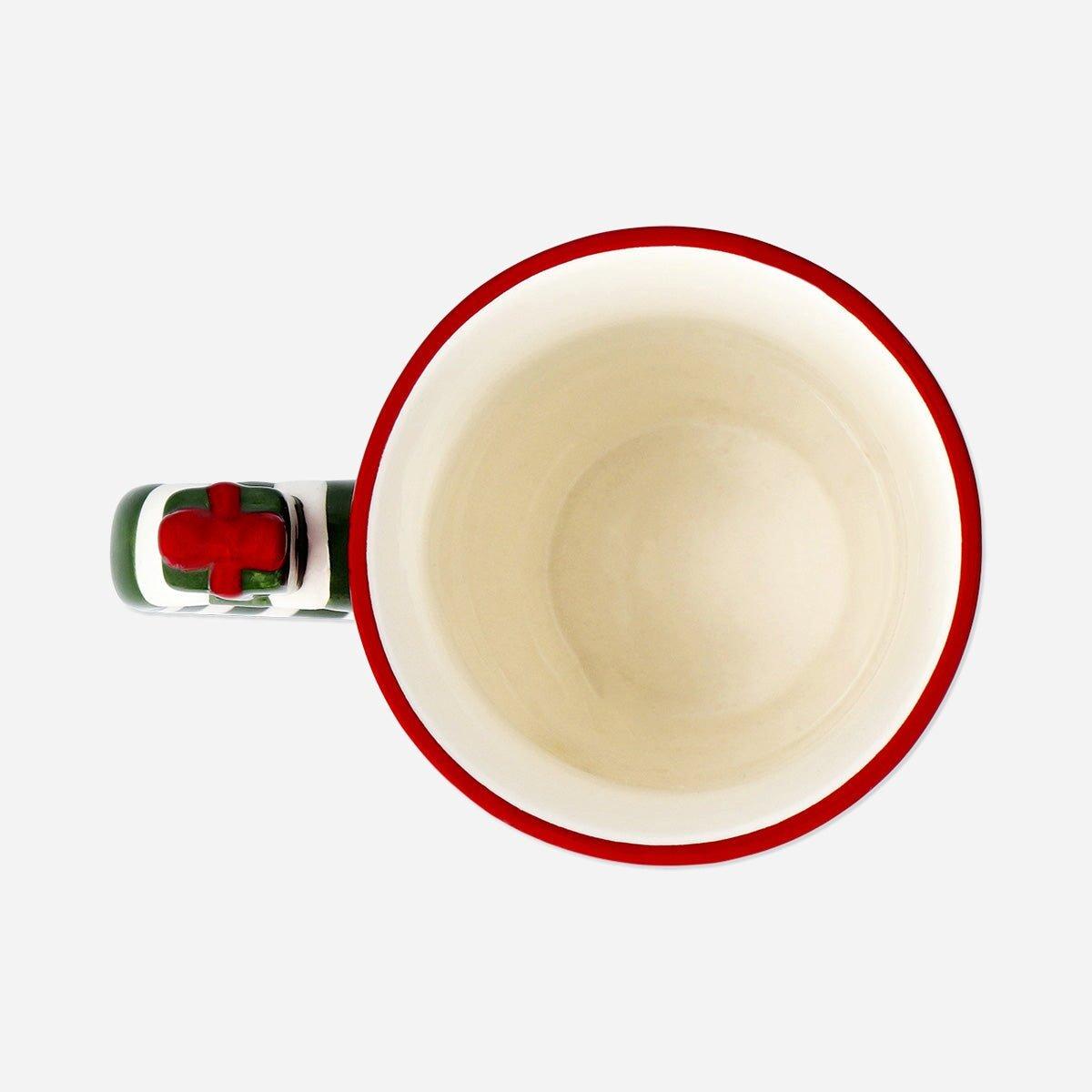 Multicolour Christmas Mug With Embossed Gift - 460 Ml