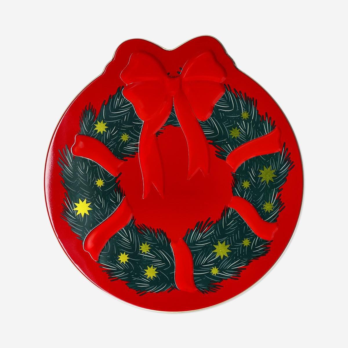 Multicolour Christmas Wreath Cake Tin - 20 Cm