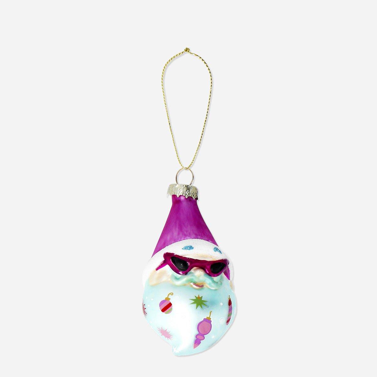 Multicolour Christmas Bauble - Colourful Santa With Hat