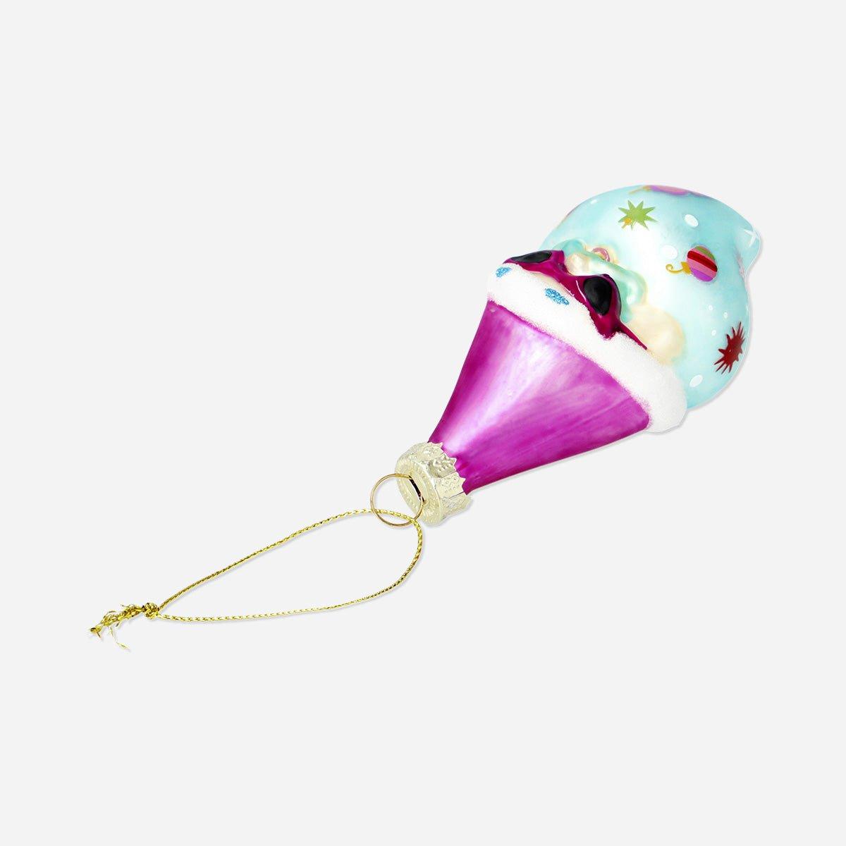 Multicolour Christmas Bauble - Colourful Santa With Hat