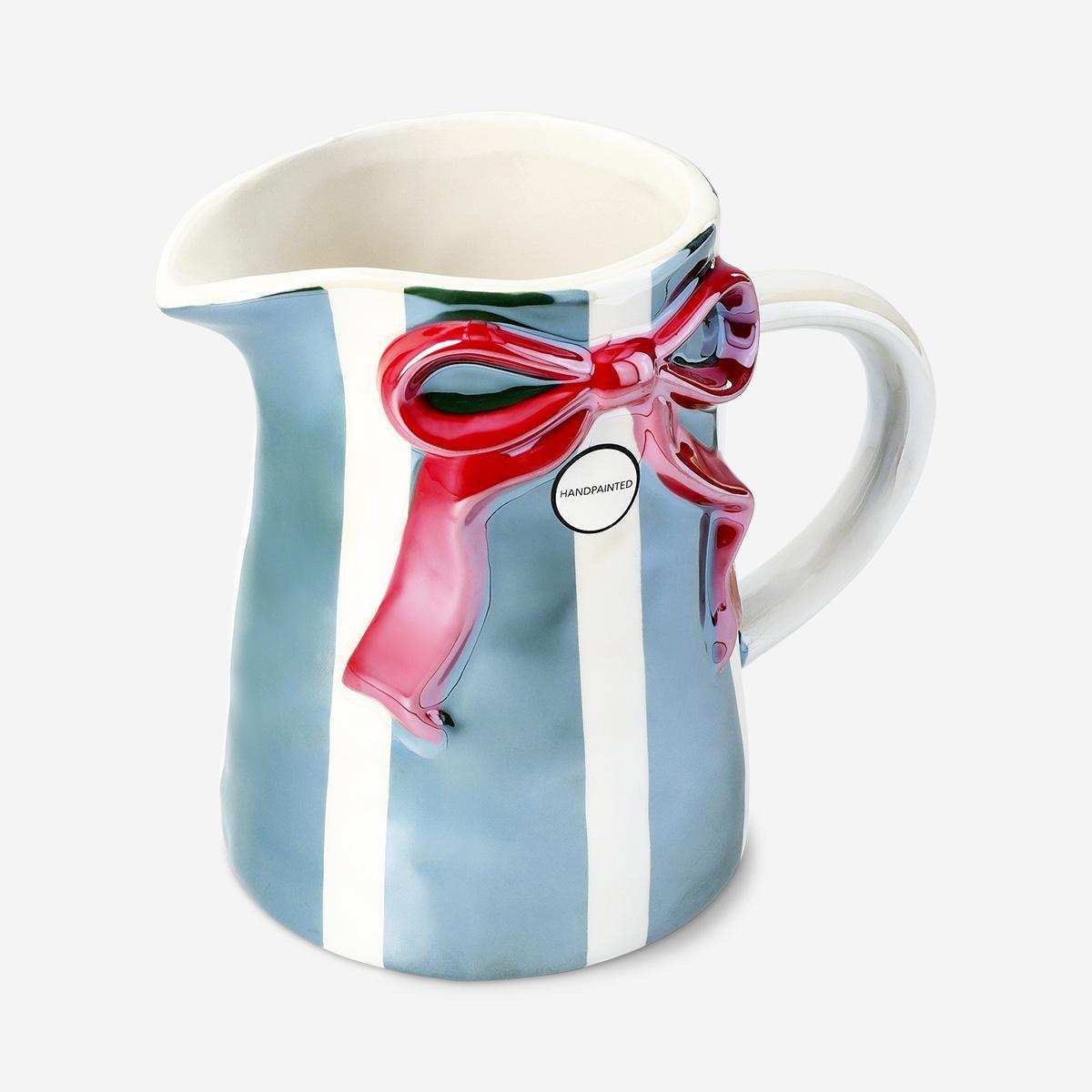 Multicolour Striped Jug With Embossed Bow - 1 L