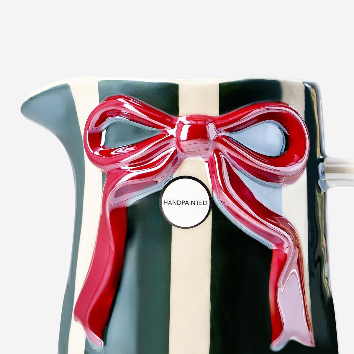 Multicolour Striped Jug With Embossed Bow - 1 L