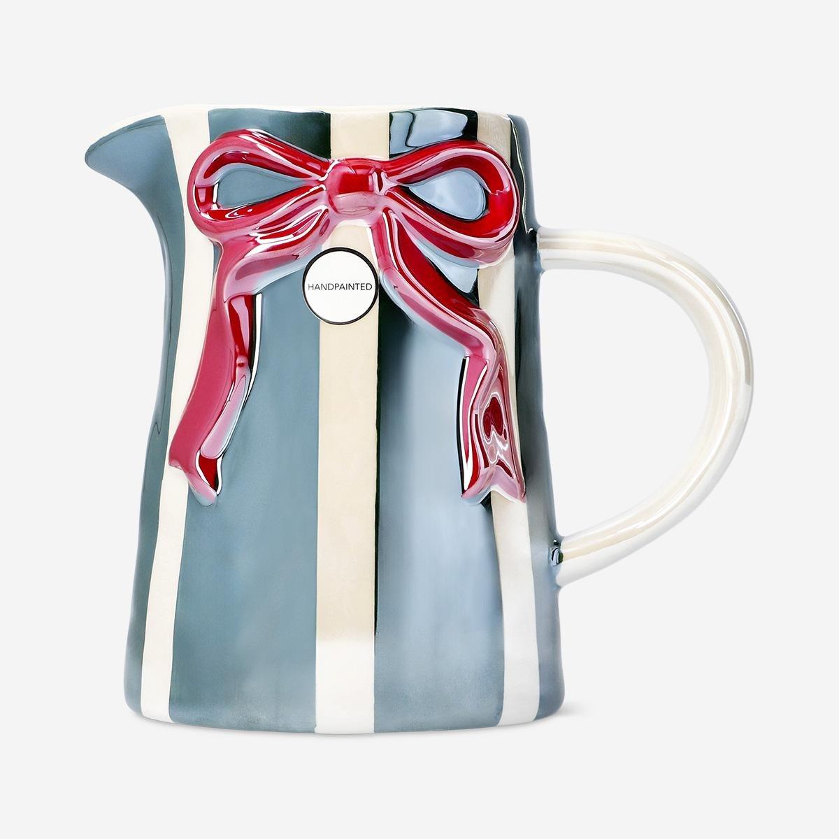 Multicolour Striped Jug With Embossed Bow - 1 L