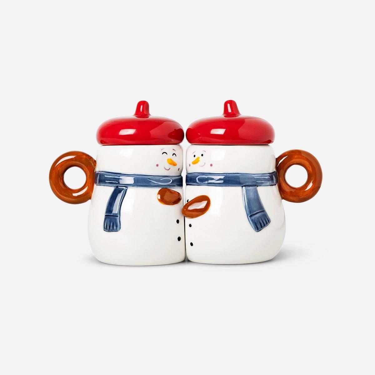 Multicolour Snowman Set Of Mugs- 2 Pcs