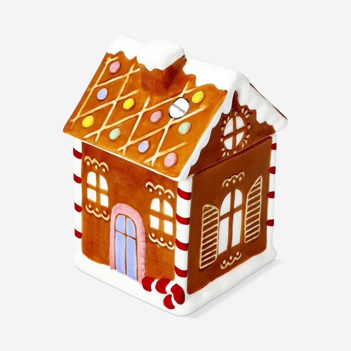 Brown Gingerbread House Storage Jar - 15 Cm