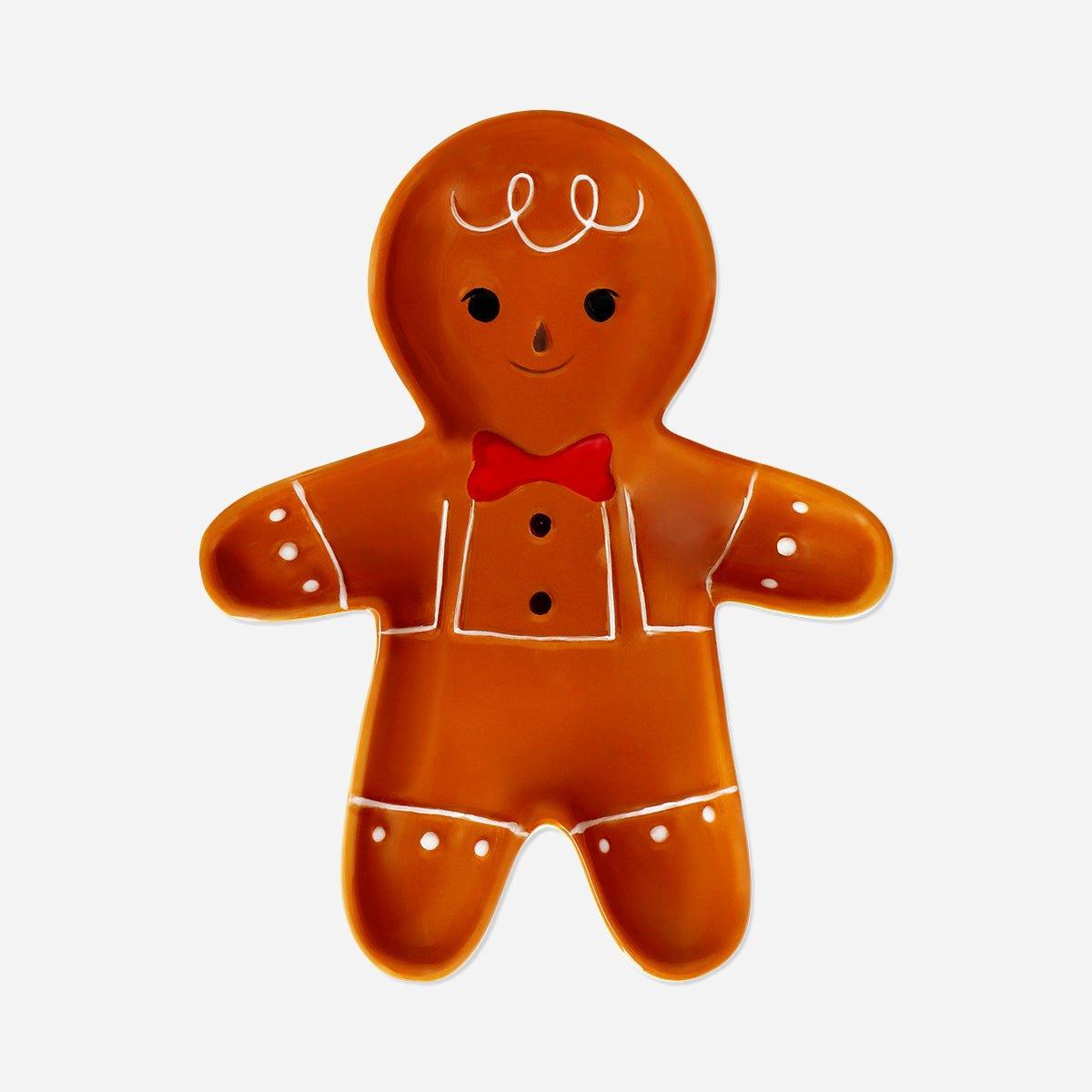 Brown Gingerbread Man Serving Plate - 26 Cm