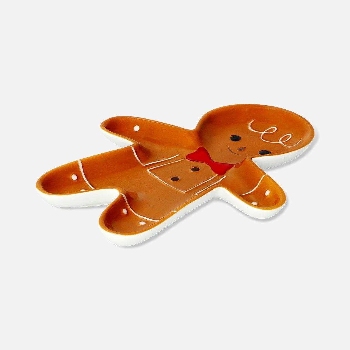 Brown Gingerbread Man Serving Plate - 26 Cm
