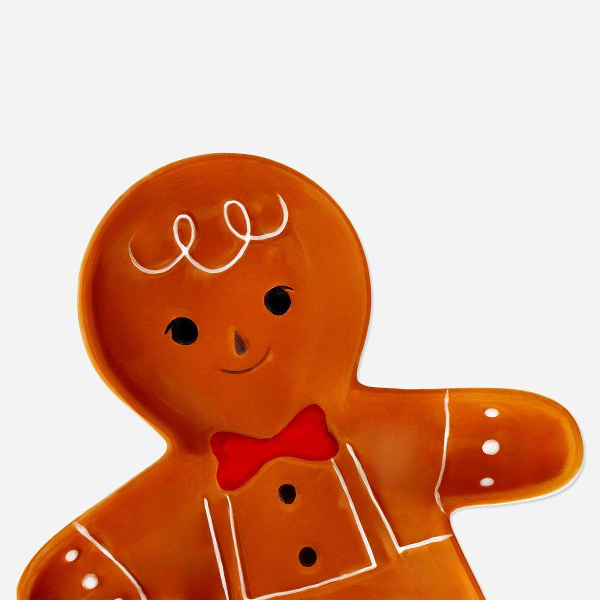 Brown Gingerbread Man Serving Plate - 26 Cm