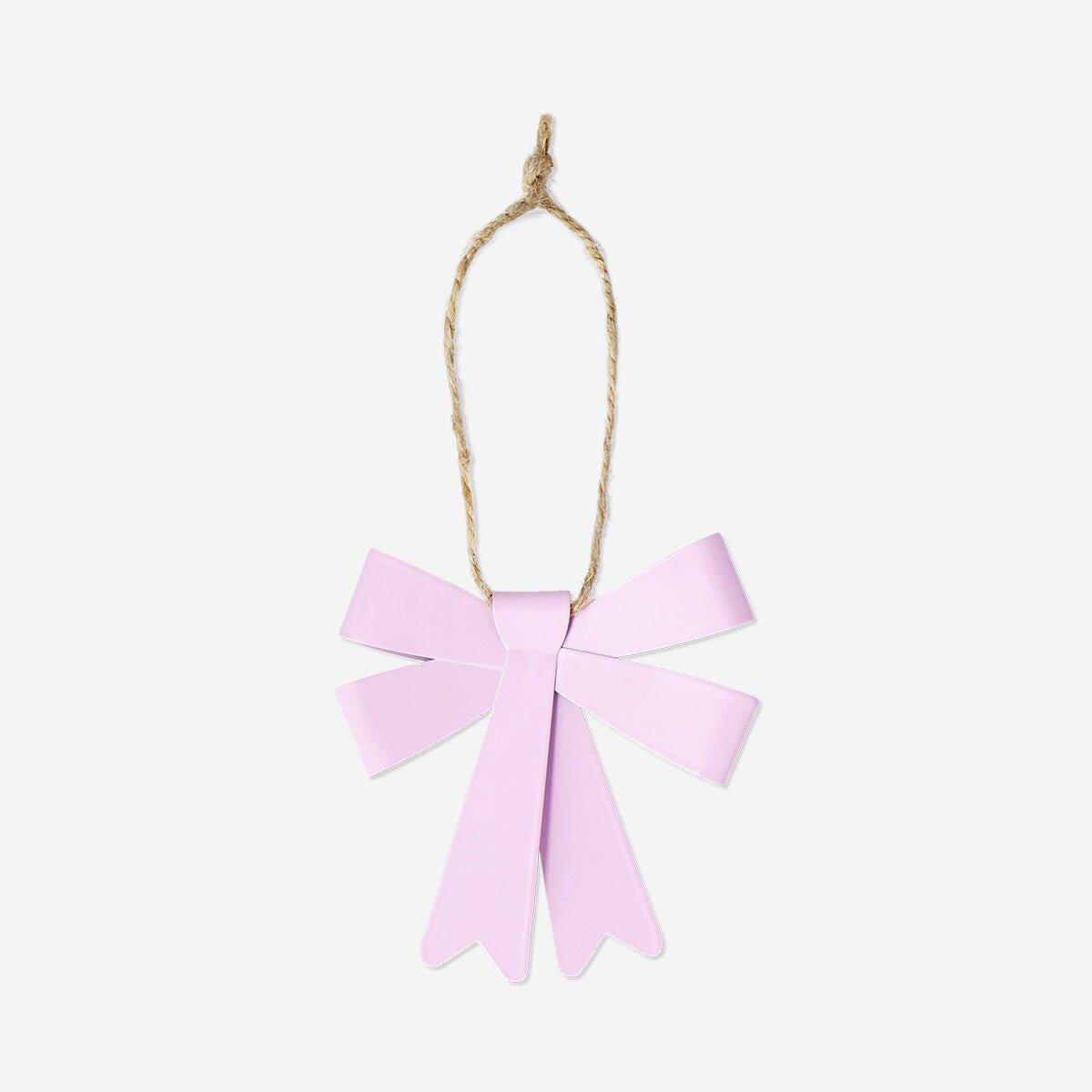 Pink Metal Bow Ornament
