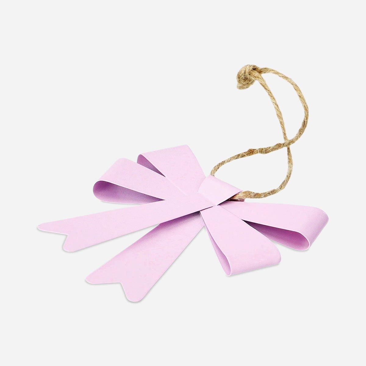 Pink Metal Bow Ornament