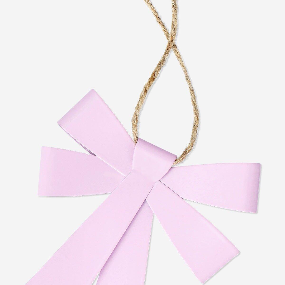 Pink Metal Bow Ornament