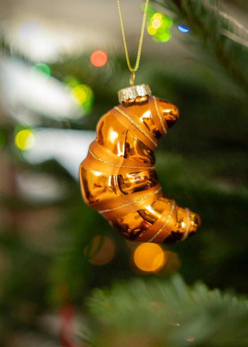 Orange Christmas Bauble - Croissant