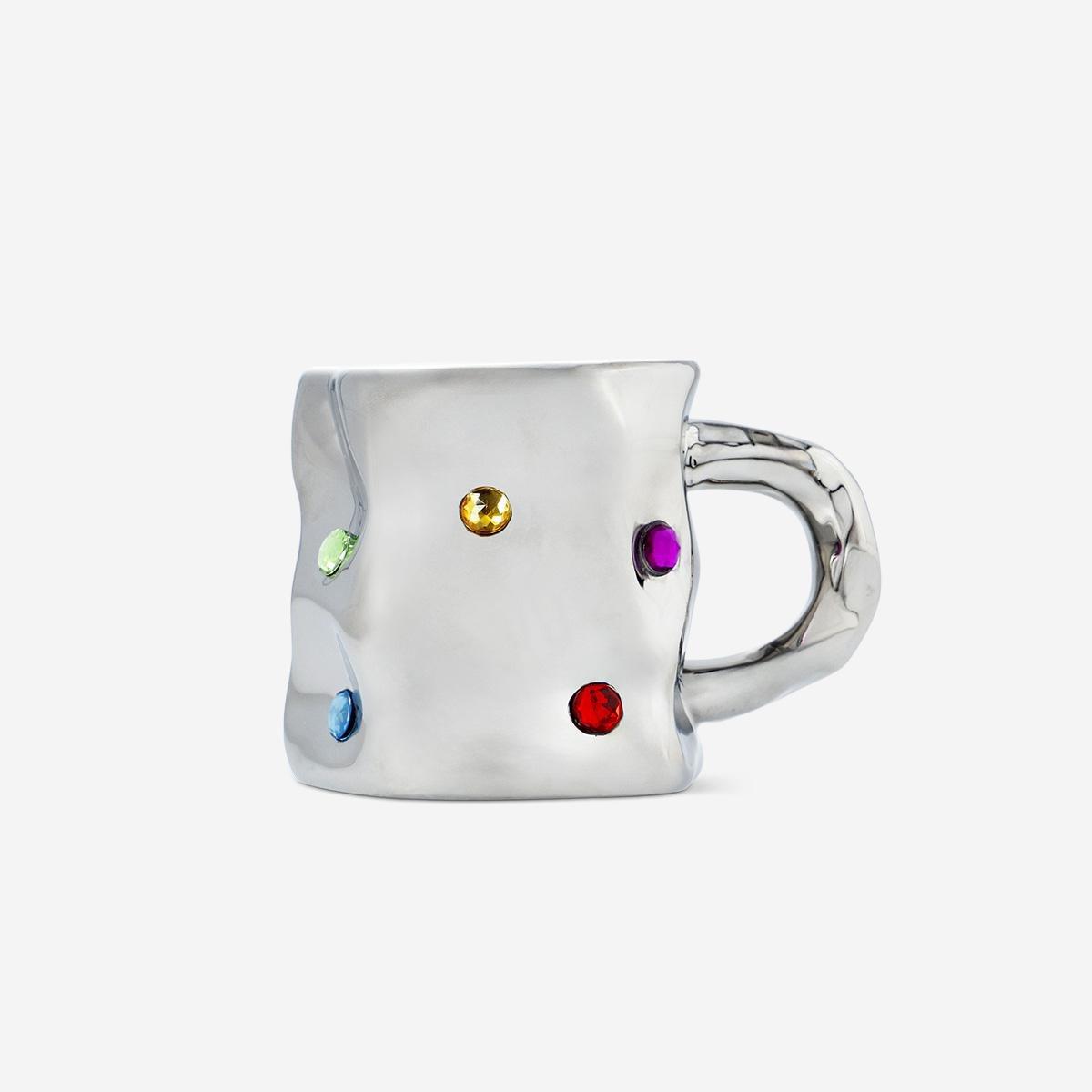Silver Mug With Gemstones - 270 Ml