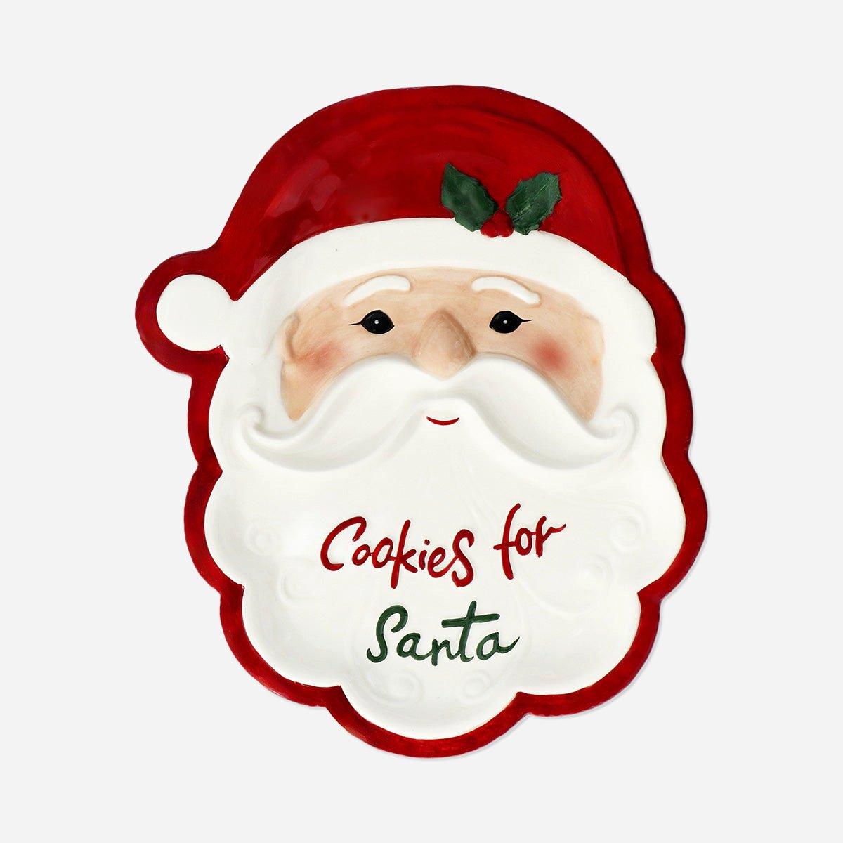 Multicolour Santa Face Serving Plate - 29 Cm