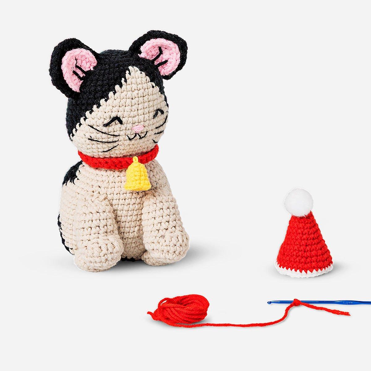 Multicolour Diy Crocheted Cat