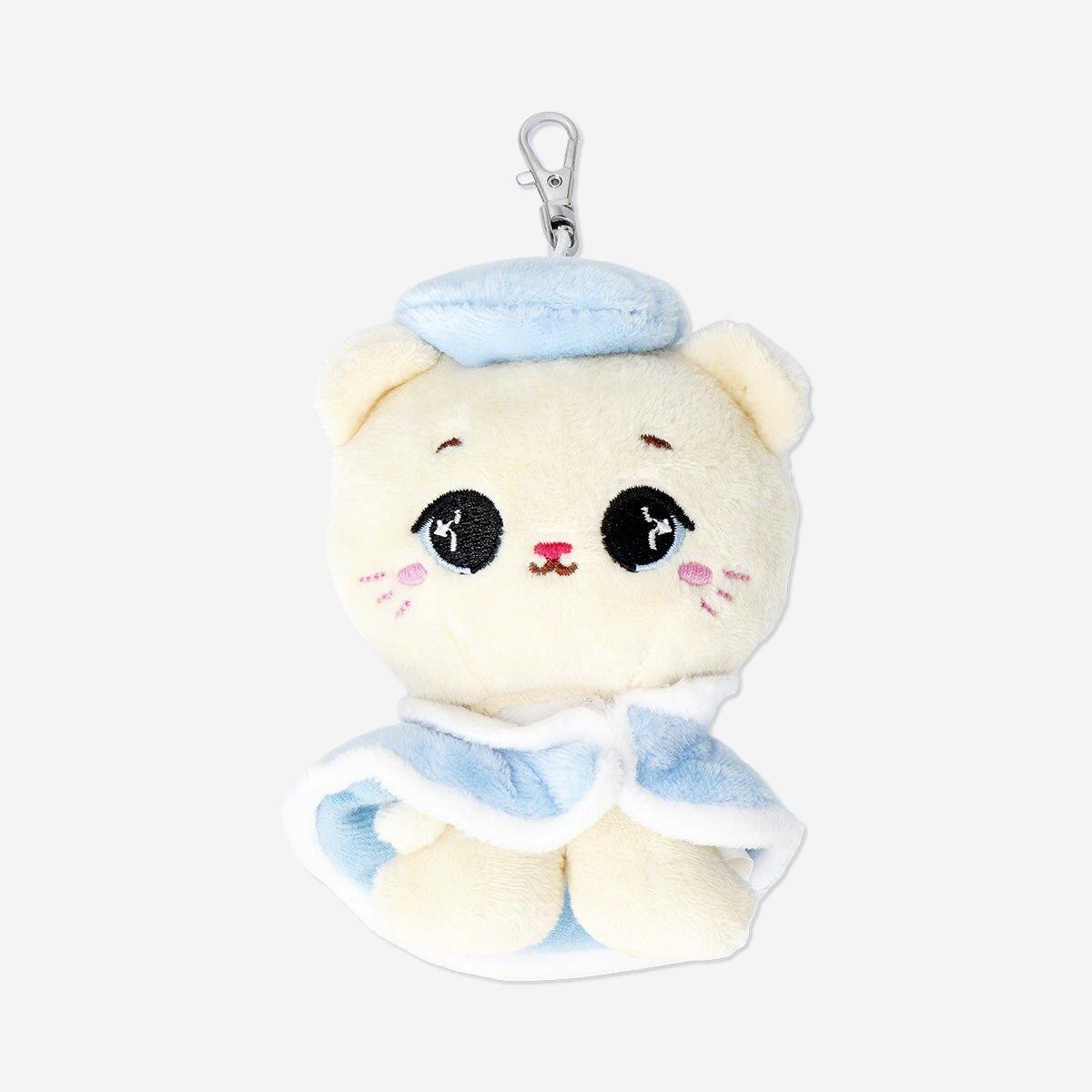 Multicolour Plush Toy - Cat In Winter Coat With Key Ring