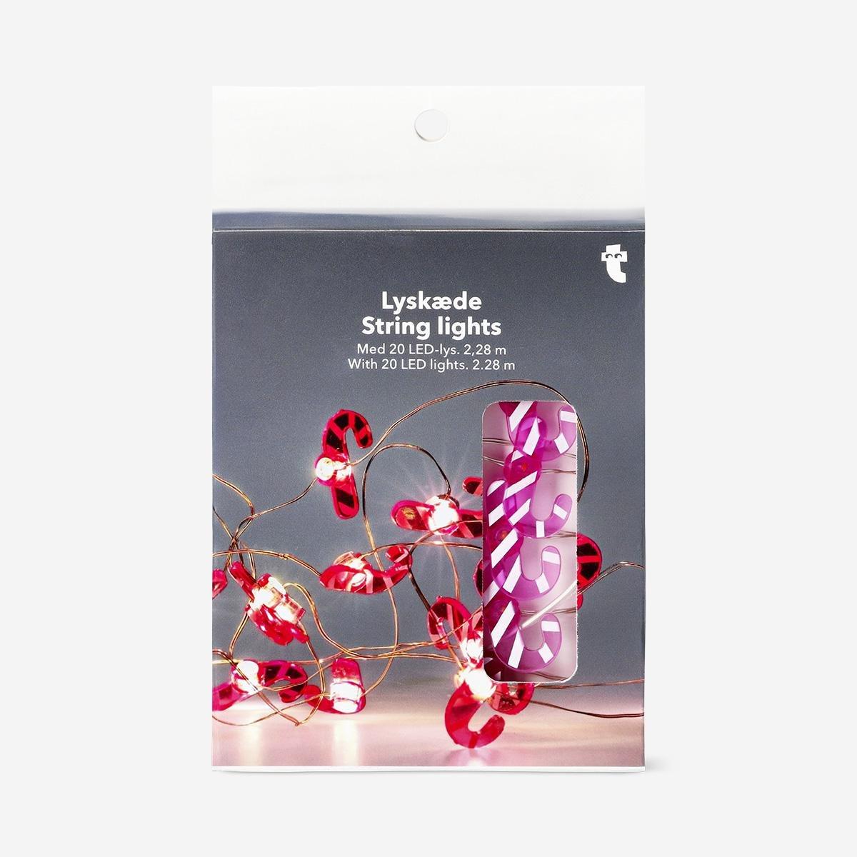 Red String Lights With Candy Canes