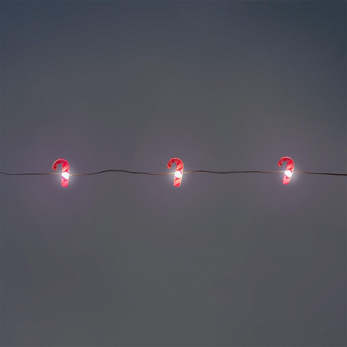 Red String Lights With Candy Canes